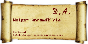 Weiger Annamária névjegykártya